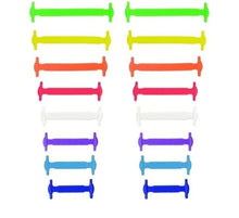 Lade das Bild in den Galerie-Viewer, BeCool - Kurze farbige Schnürsenkel aus Silikon(16er-Pack)