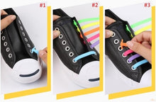 Lade das Bild in den Galerie-Viewer, BeCool - Kurze farbige Schnürsenkel aus Silikon(16er-Pack)